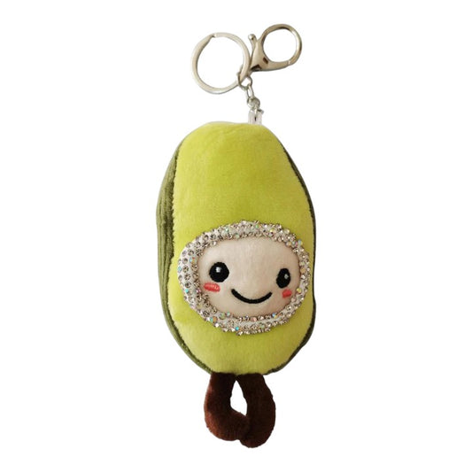 RHINESTONE AVOCADO PLUSH KEY CHAIN KC224-7 (12PC)