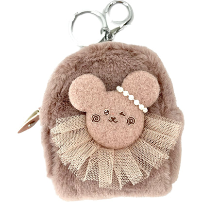 POM POM BEAR MINI COING BAG KEY CHAIN KC3403-25 (12PC)