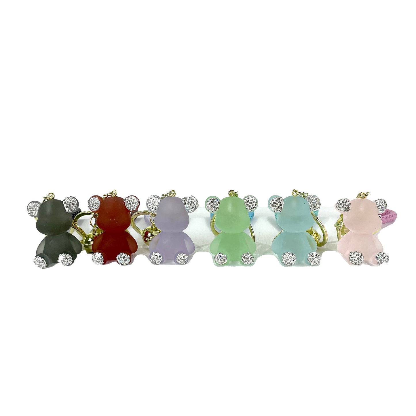 RHINESTONE BEAR WRIST BAND KEY CHAIN 3511-77 (12PC)