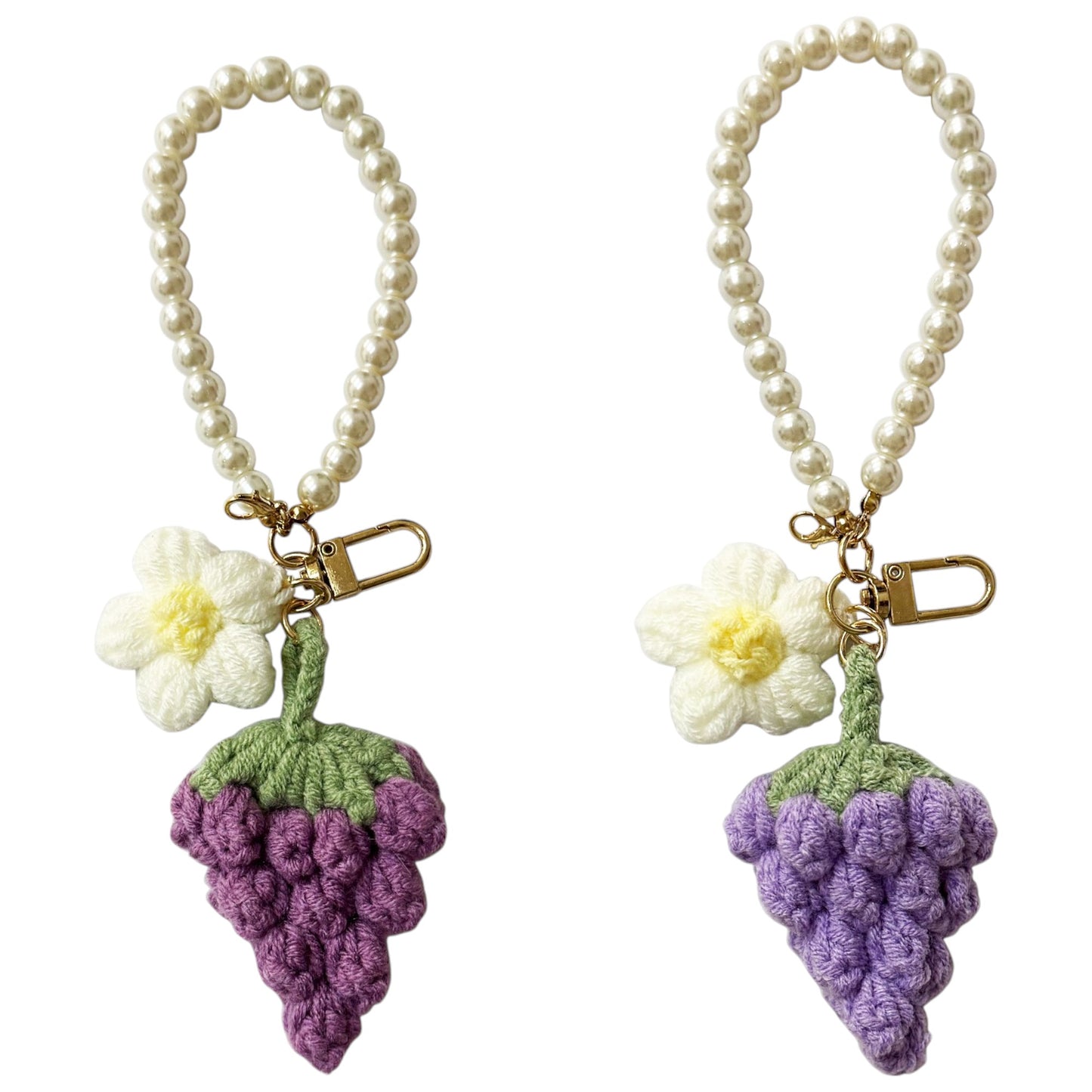 GRAPE FLOWER PEARL KEY CHAIN KC41101-32 (12PC)