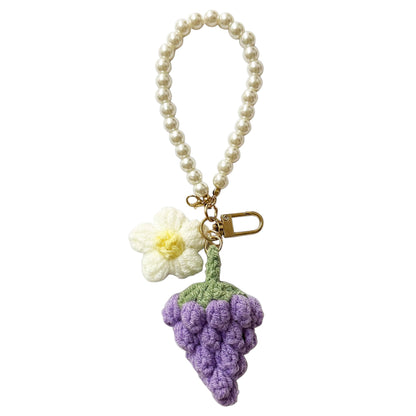 GRAPE FLOWER PEARL KEY CHAIN KC41101-32 (12PC)