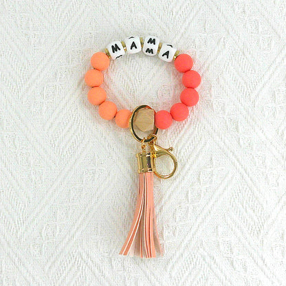 MAMA SILICONE BEADED BRACELET KEY CHAIN 4210-11 (6PC)