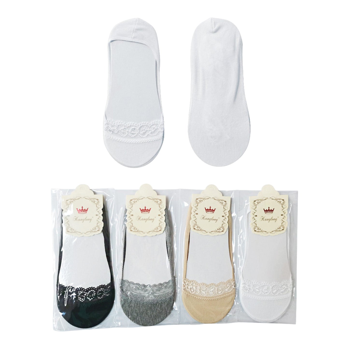 WOMEN'S LACE FAKE SOCKS 2623-12 (12PC)