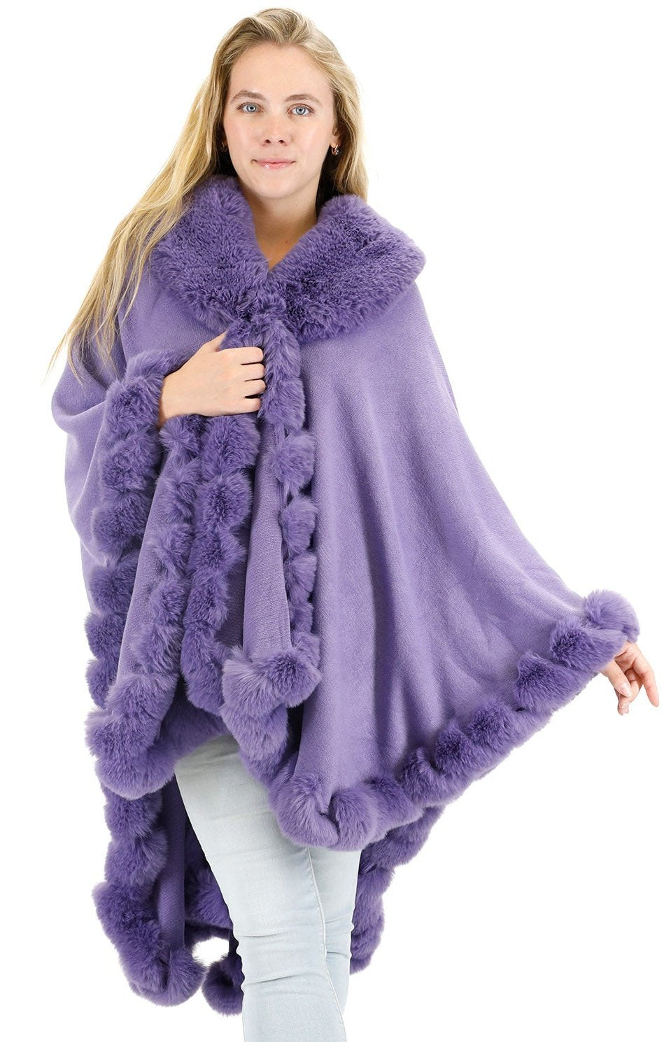 SOLID COLOR FUR SHAWL SW3719-1 (3PC)