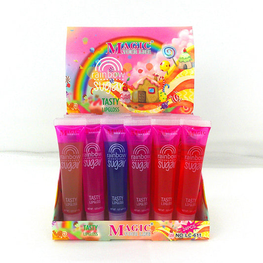 MAGIC YOUR LIFE RAINBOW SUGAR LIP GLOSS 611 (24PC)