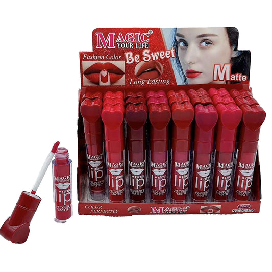 MAGIC YOUR LIFE HEART MATTE LIP GLOSS LC1207 (24PC)