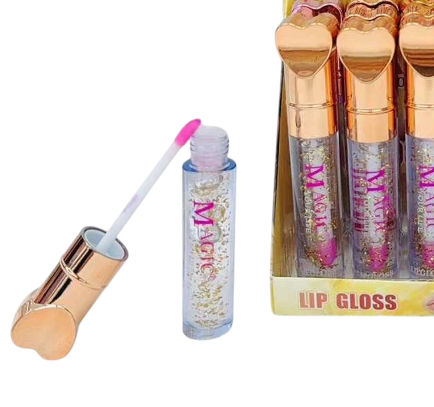 MAGIC YOUR LIFE HEART LIP GLOSS LC197 (24PC)