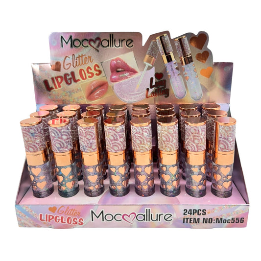 MOC ALLURE HEART GLITTER LIP GLOSS LC4401-12 (24PC)