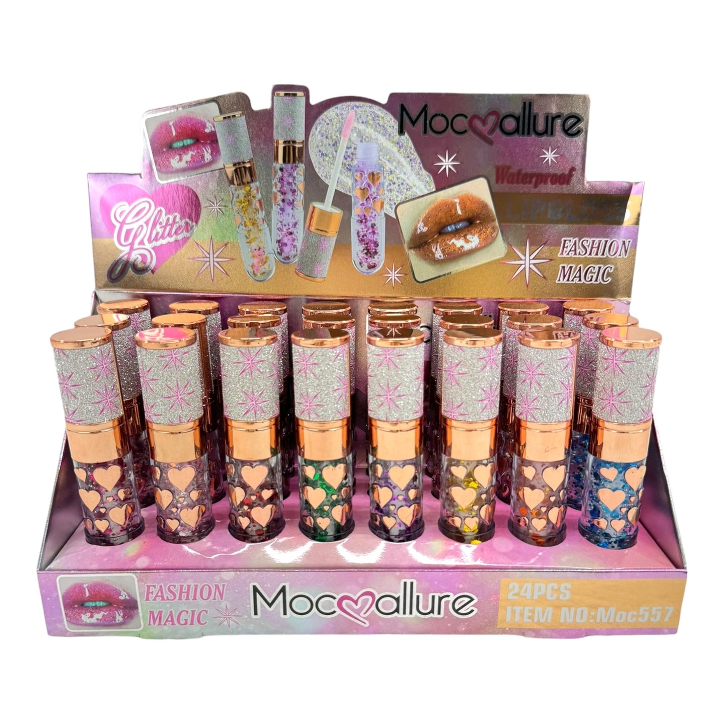 MOC ALLURE HEART LIP GLOSS LC4401-13 (24PC)