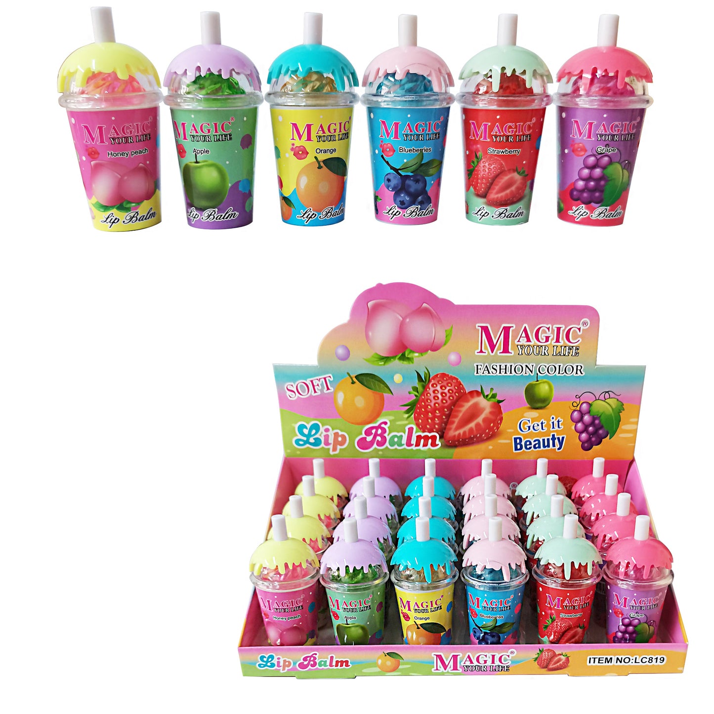 MAGIC YOUR LIFE FRUIT SMOOTHIE LIP BALM LC819 (24PC)