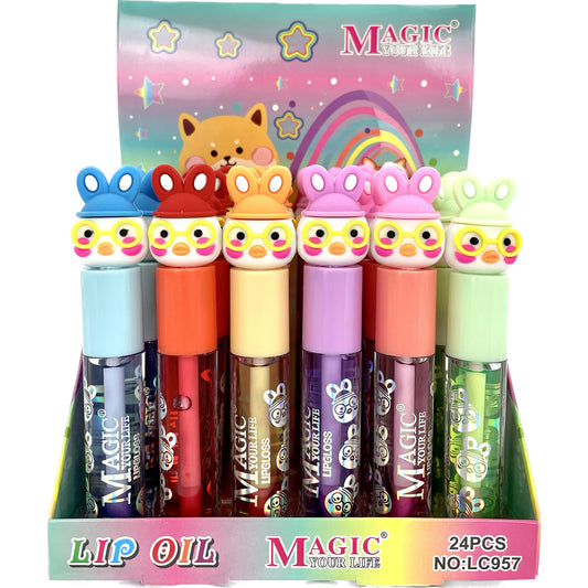 MAGIC YOUR LIFE RABBIT DUCK CARTOON LIP OIL LC957 (24PC)