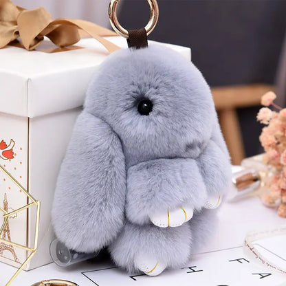 SMALL RABBIT POM POM KEY CHAIN KC0225-5 (12PC)