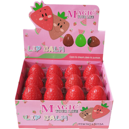 MAGIC YOUR LIFE STRAWBERRY LIP BALM LS015A (24PC)