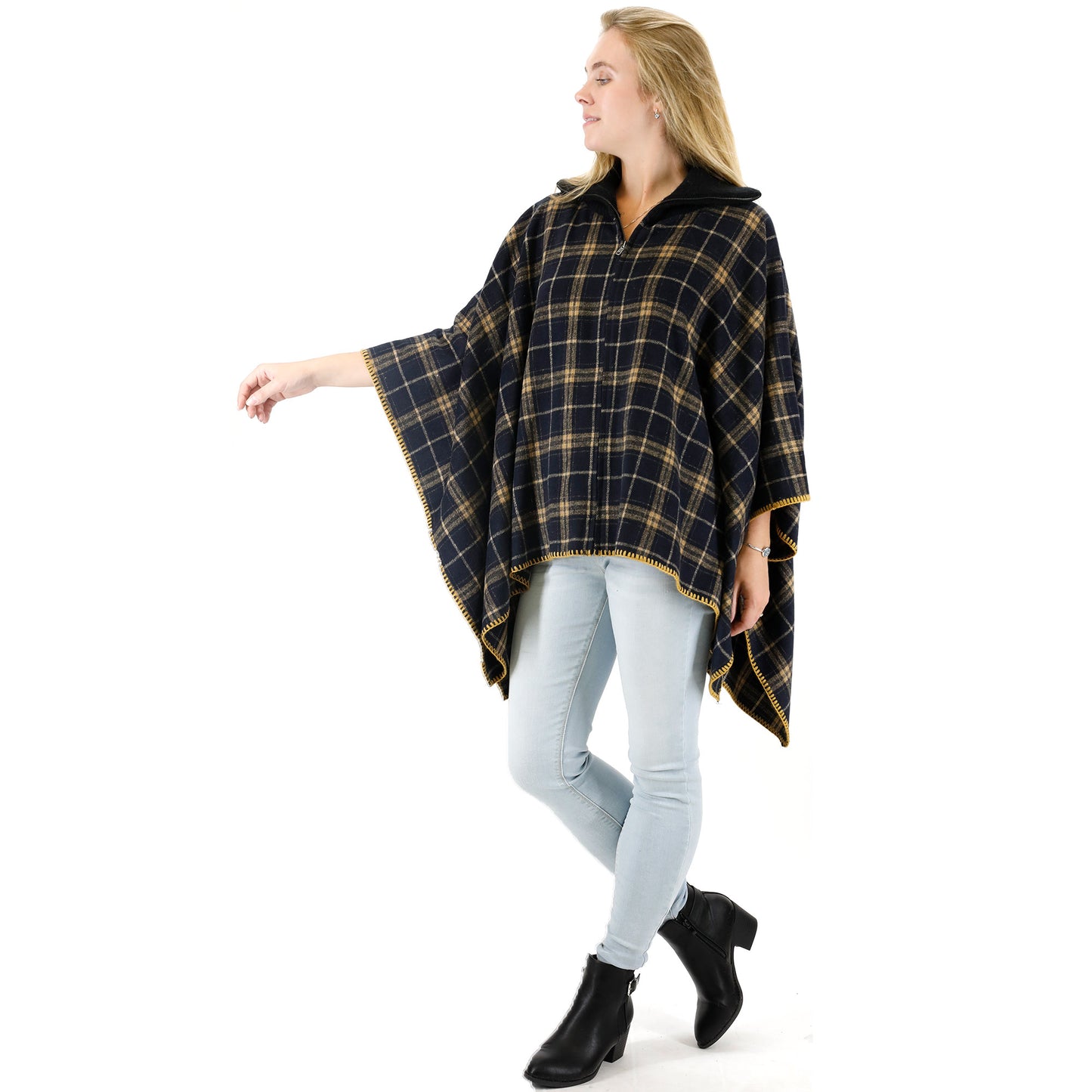 FLANNEL ZIPPER PONCHO TAPN622 (6PC)