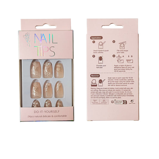 PEARL DECOR BALLERINA FAKE NAIL SET NA1201-12 (12PC)