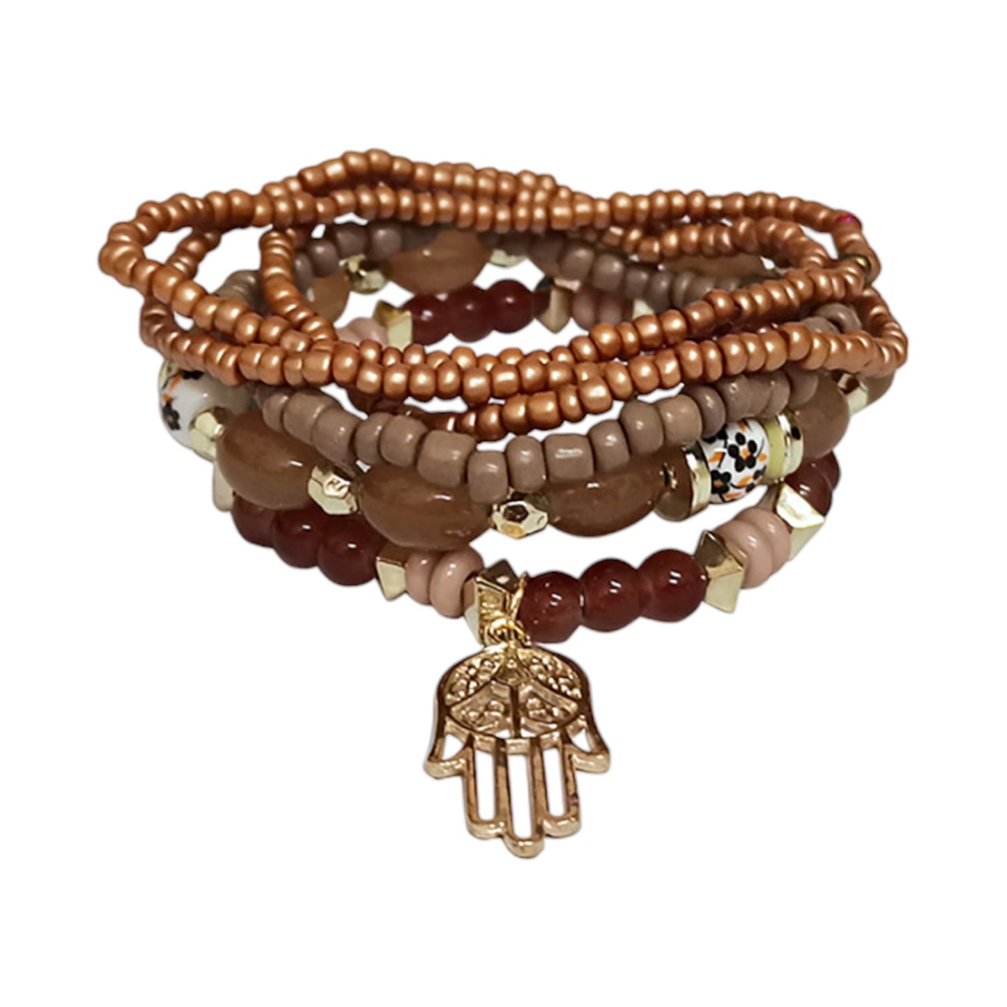 HAMSA CHARM BEAD BRACELET 2521-74 (12PC)