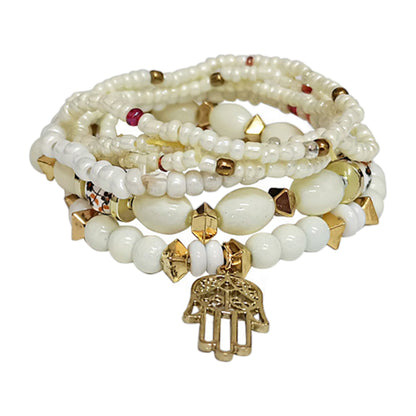 HAMSA CHARM BEAD BRACELET 2521-74 (12PC)