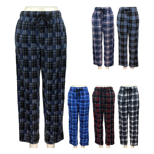 MEN'S FLEECE CHECK PAJAMA PANTS 3965 (12PC)