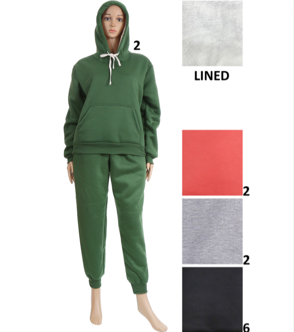 WOMEN'S WINTER LINING SWEATSUIT SETS P4013 (12PC)