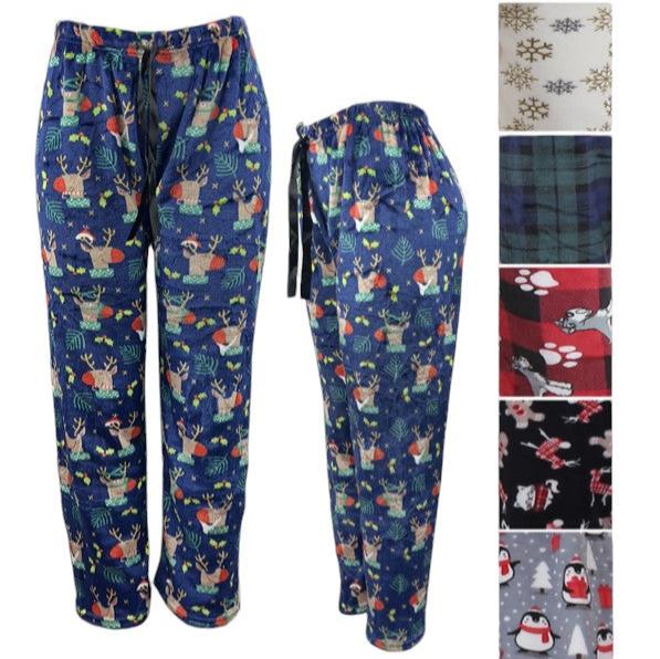 WOMEN'S FLEECE PAJAMA PANTS P4313 (12PC)