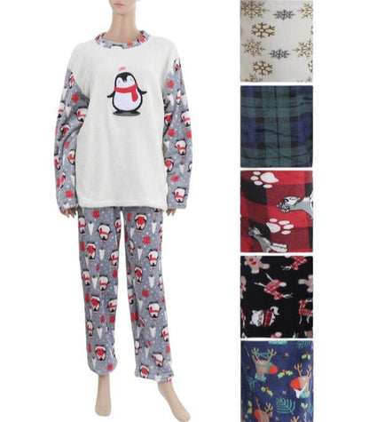 WOMEN'S FLEECE PAJAMA SET P4314 (12PC)