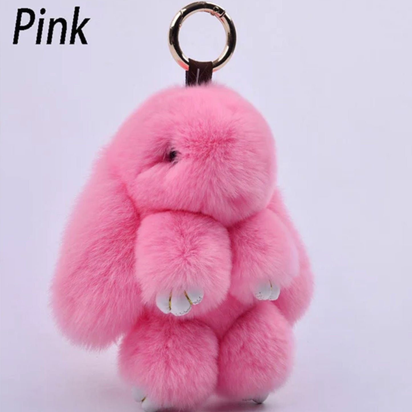 SMALL RABBIT POM POM KEY CHAIN KC0225-5 (12PC)