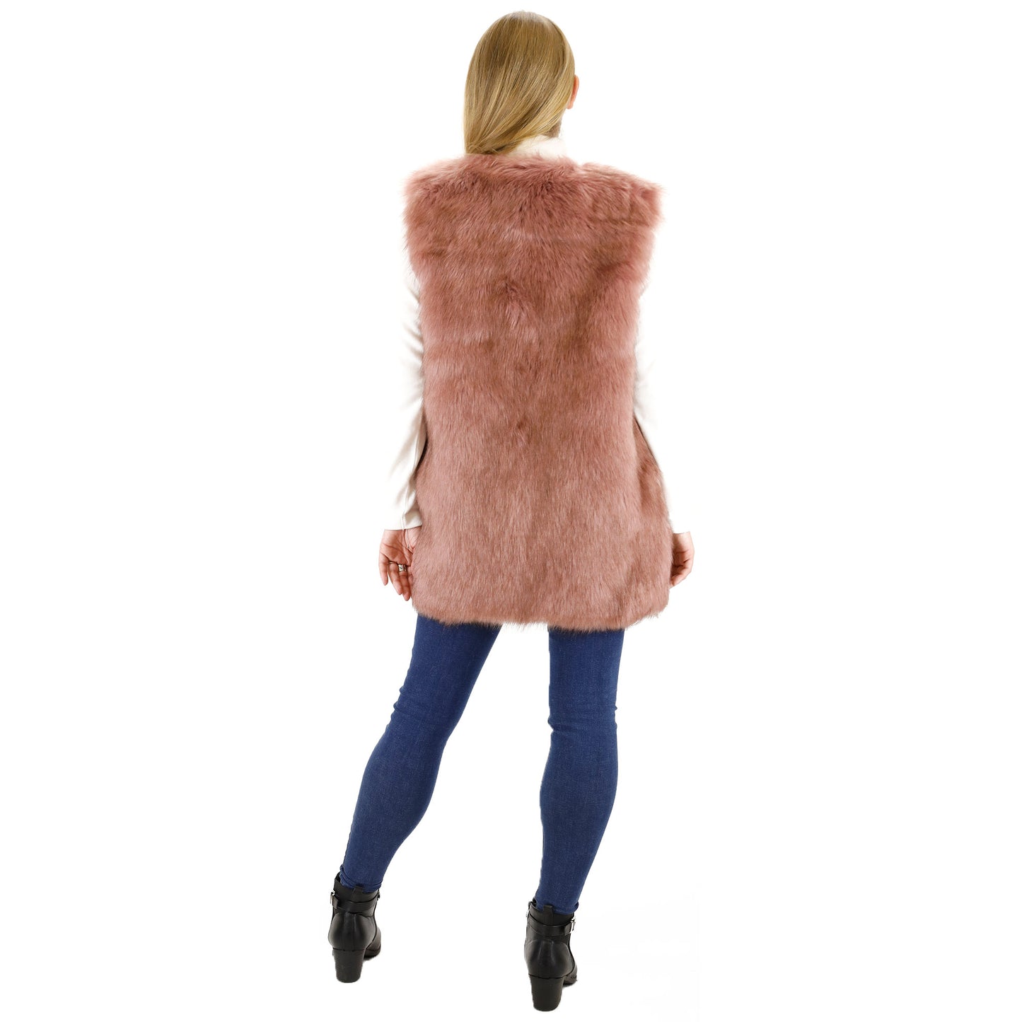 FAUX FUR VEST P3736(4PC)