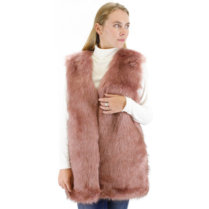 FAUX FUR VEST P3736(4PC)