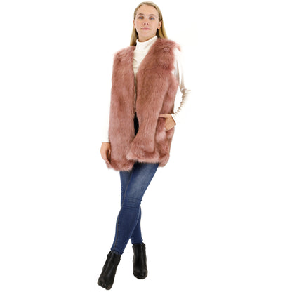 FAUX FUR VEST P3736(4PC)