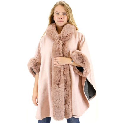 FUR HOODIE SHAWL P183 (3PC)