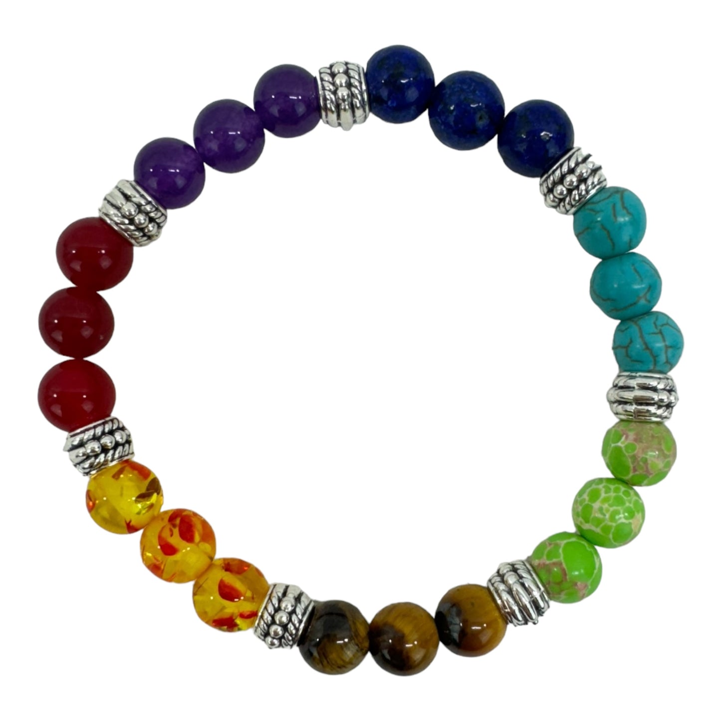 NATURAL STONE 7 CHAKRA HEALING BRACELET 6424 (12PC)