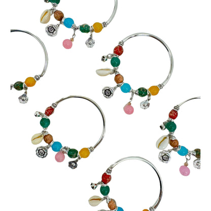 SHELL CHARM STRETCH BANGLE BRACELET 4218-5 (12PC)