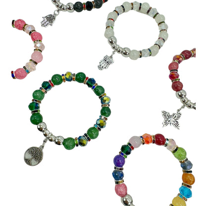 NATURAL STONE CHARM BRACELET 4225-3 (12PC)