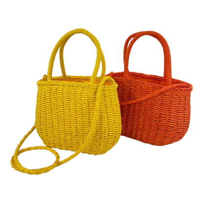 RATTAN BEACH TOTE SHOULDER BAG WITH SCARF 4225-4 (6PC)