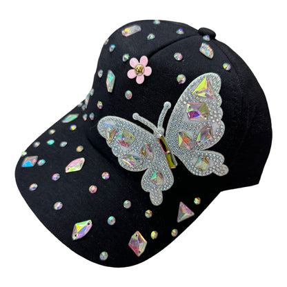 BUTTERFLY RHINESTONE CAP 31124-4 (12PC)