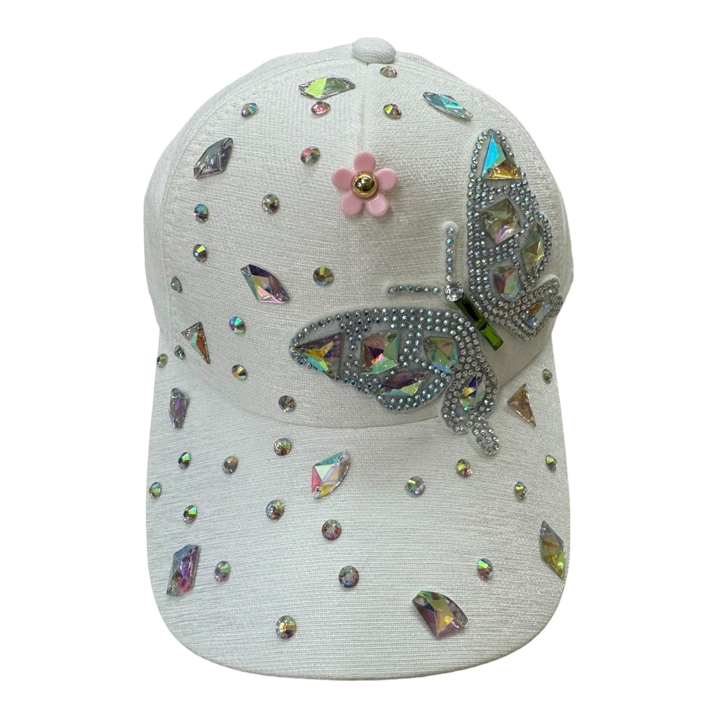 BUTTERFLY RHINESTONE CAP 31124-4 (12PC)