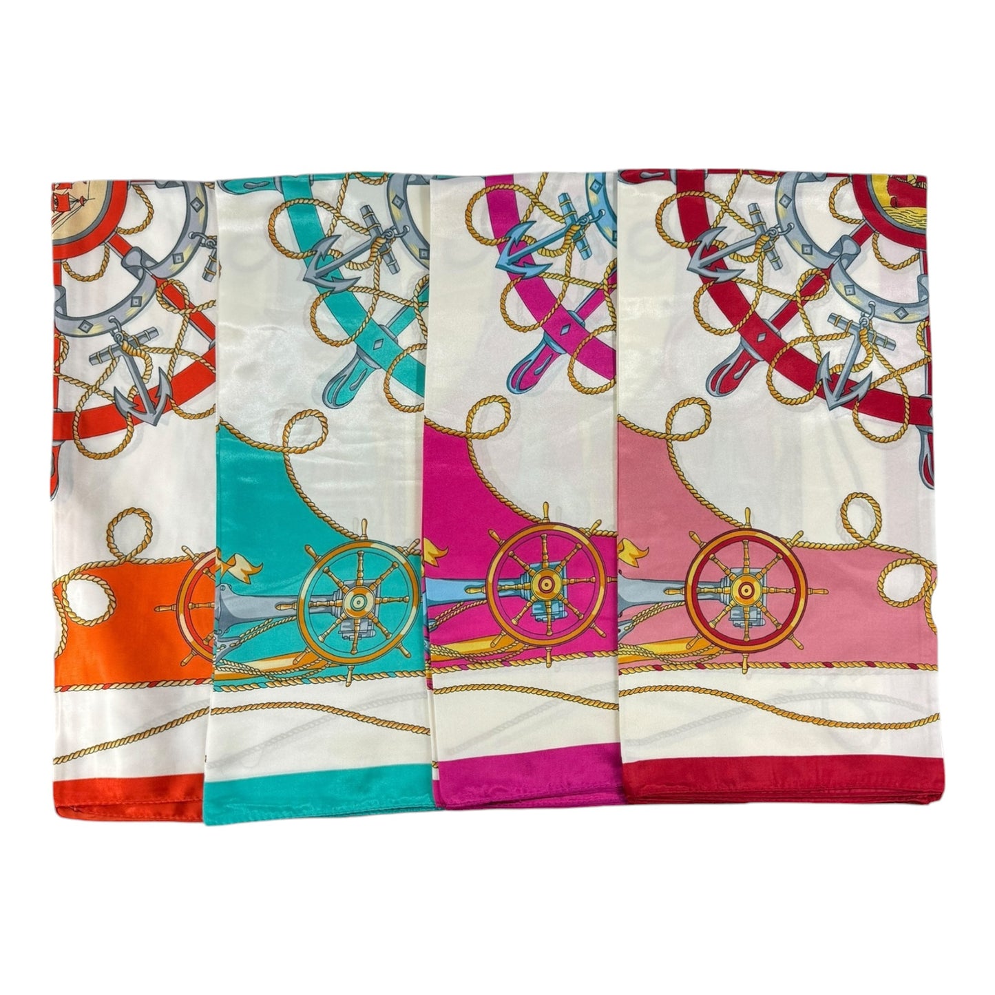 SATIN SCARF A WHEEL AND ANCHOR PATTERN ST4626-29 (12PC)