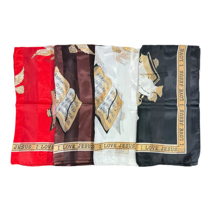 SATIN SCARF BIBLE PRAY GRAPHIC ST3720-2 (12PC)