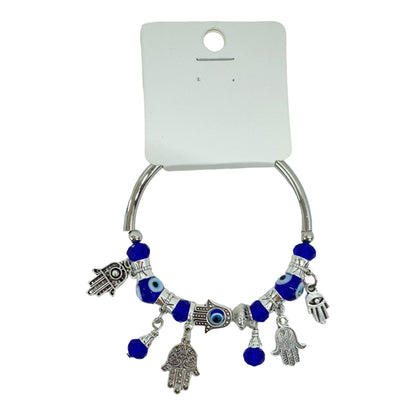 EVIL EYE CHARM STRETCH BANGLE BRACELET 4218-3 (12PC)