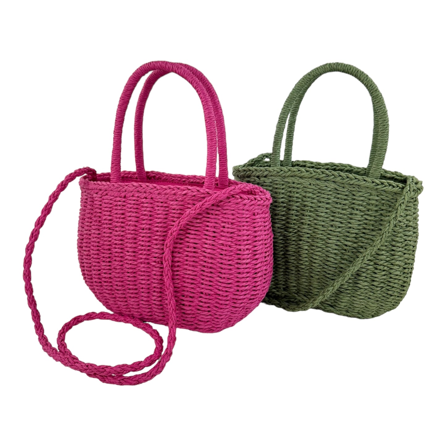 RATTAN BEACH TOTE SHOULDER BAG WITH SCARF 4225-4 (6PC)