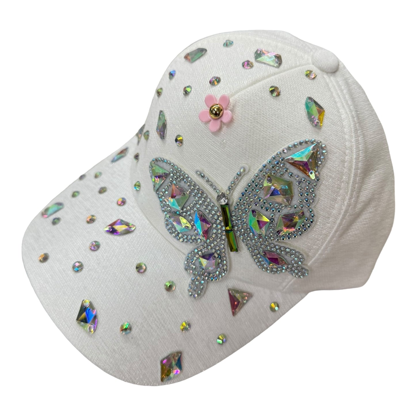 BUTTERFLY RHINESTONE CAP 31124-4 (12PC)