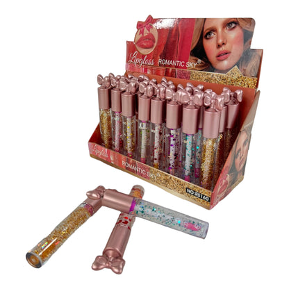 ROMANTIC GLITTER LIP GLOSS LC4604-11 (24PC)