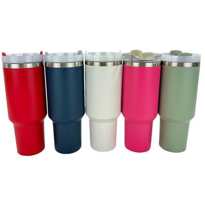 40oz STAINLESS STEEL TUMBLER WITH HANDLE, STRAW, LID 4417-1 4415-4 4130-2(6pc)