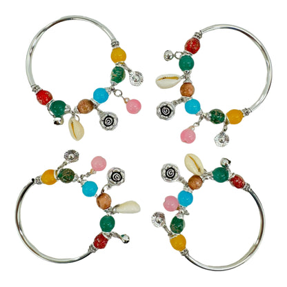 SHELL CHARM STRETCH BANGLE BRACELET 4218-5 (12PC)