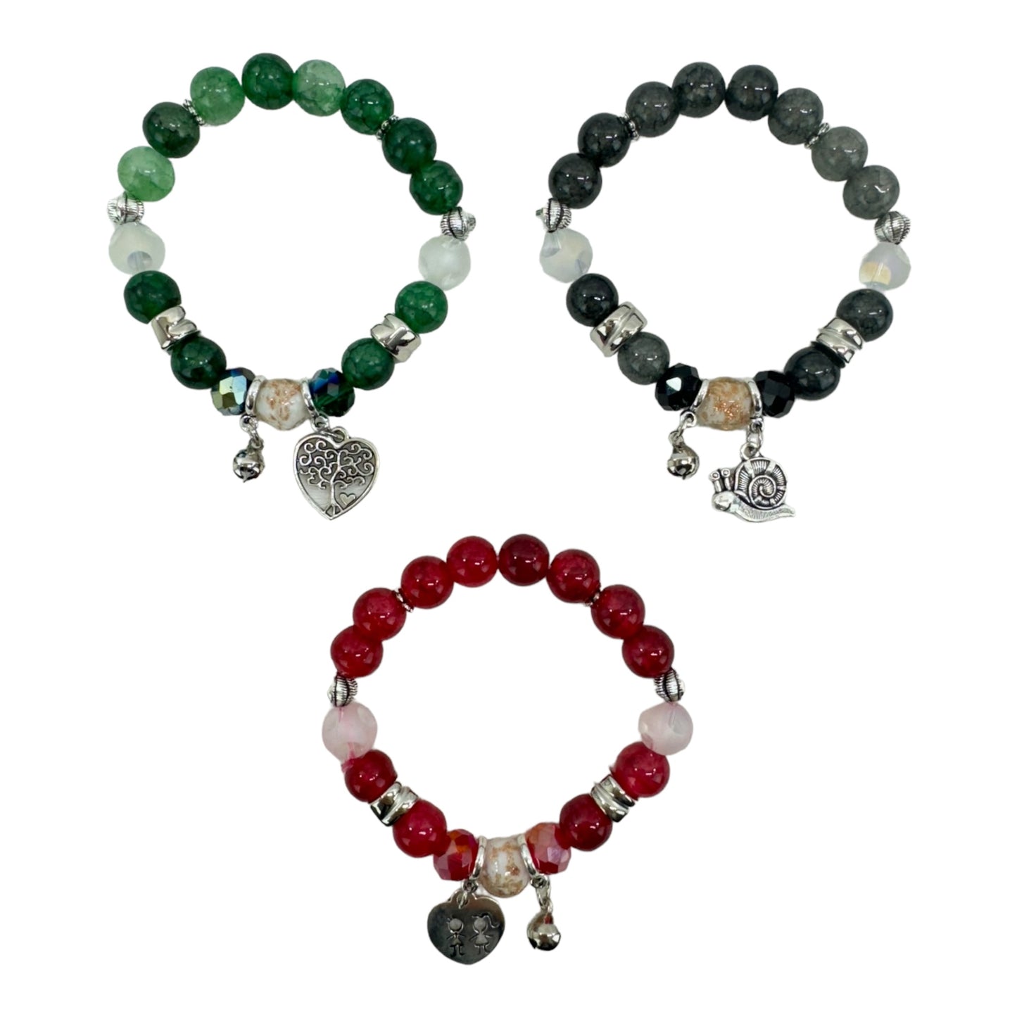 NATURAL STONE CHARM BRACELET BR4225-4 (12PC)