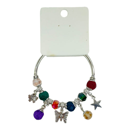 BUTTERFLY CHARM STRETCH BANGLE BRACELET 4218-4 (12PC)