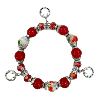 NATURAL STONE MULTI CHARM BRACELET 4226-8 (12PC)