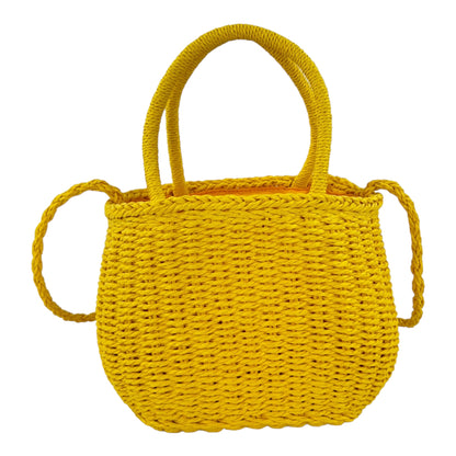 RATTAN BEACH TOTE SHOULDER BAG WITH SCARF 4225-4 (6PC)