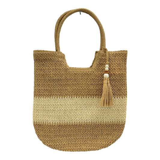 RATTAN BEACH TOTE BAG WITH TASSEL 4225-13 (6PC)