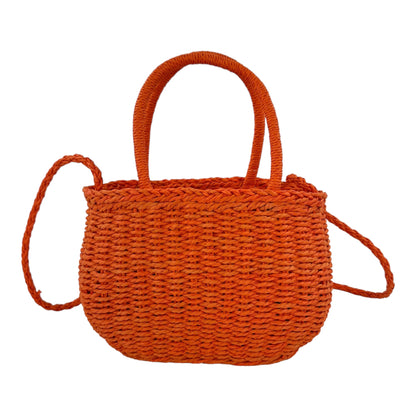 RATTAN BEACH TOTE SHOULDER BAG WITH SCARF 4225-4 (6PC)